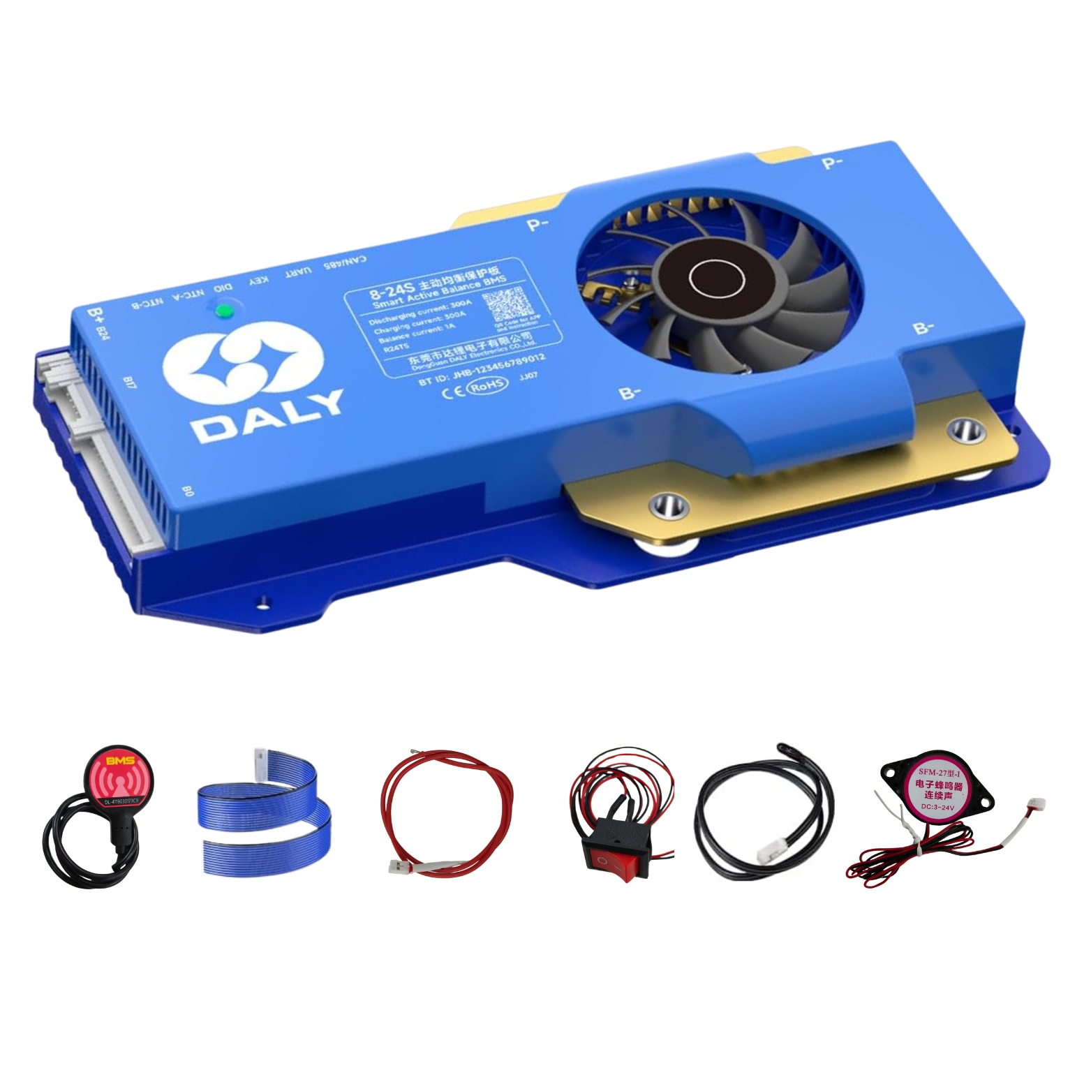 DALY Smart Active Balance BMS 8S-24S 24V-84V 300A Built-in Bluetooth with RS485 CAN PCB Battery Protection Board